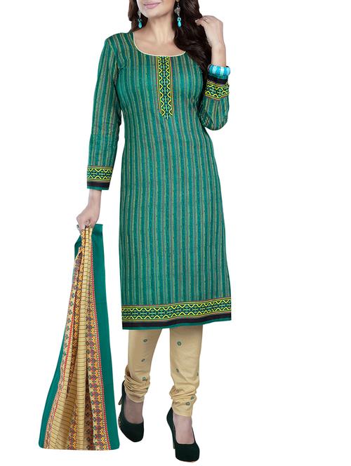 printed unstitched churidaar suit - 15282210 - Very Small Image - 1