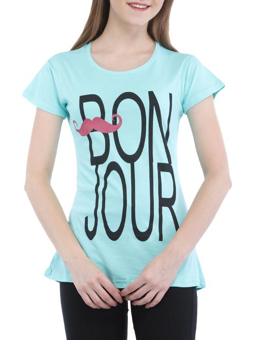 blue cotton graphic printed tee - 15283532 - Very Small Image - 1