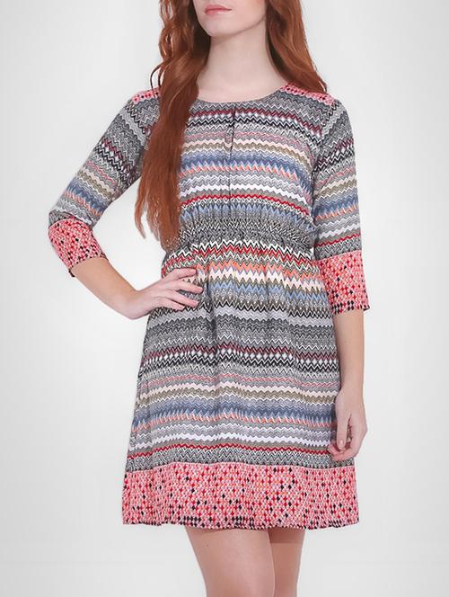 a-line printed dress - 15283718 - Very Small Image - 1