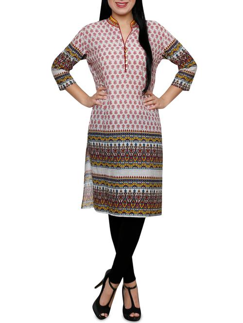 straight printed kurta - 15283804 - Very Small Image - 1