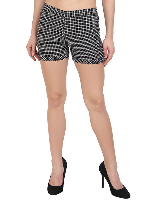 black checkered cotton shorts - 15284612 - Very Small Image - 1