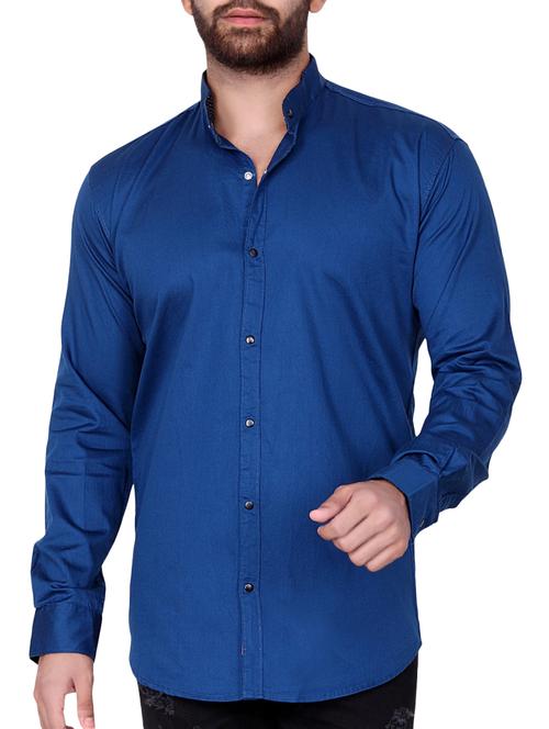 blue cotton casual shirt - 15285393 - Very Small Image - 1