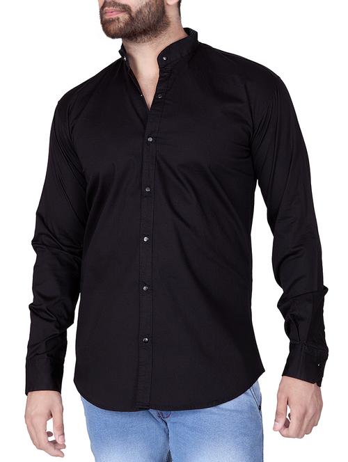 black cotton casual shirt - 15285394 - Very Small Image - 1