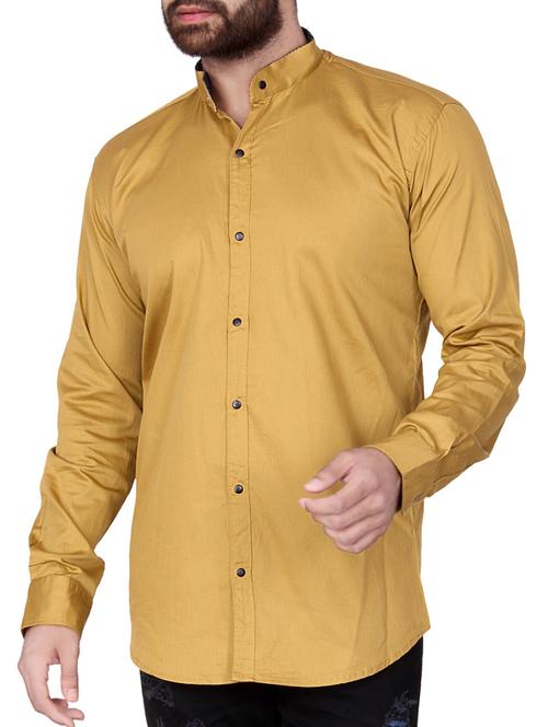 yellow cotton casual shirt - 15285396 - Very Small Image - 1