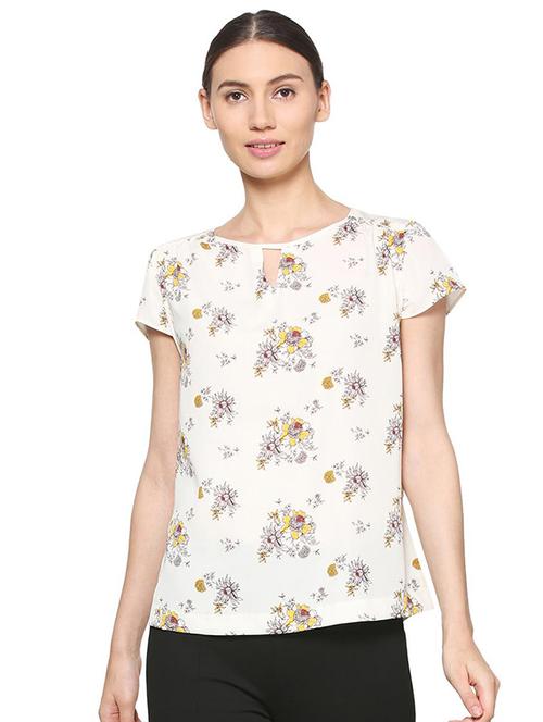 floral key hole neck top - 15286288 - Very Small Image - 1