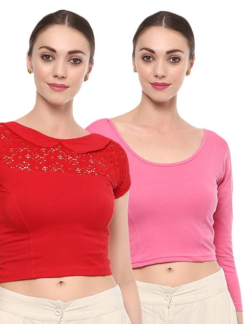 multi colored cotton combos blouse - 15287597 - Very Small Image - 1