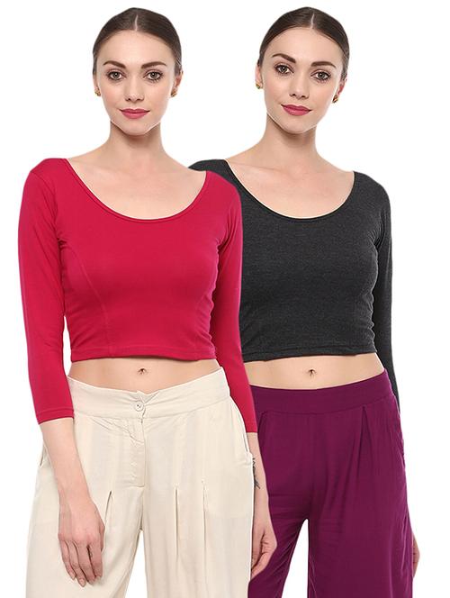 multi colored cotton lycra blouse - 15287600 - Very Small Image - 1