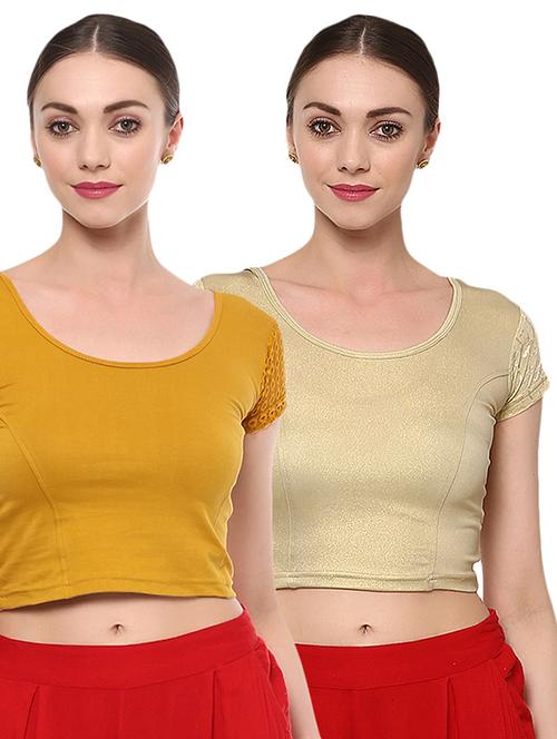 multi colored cotton lycra combos blouse - 15287692 - Very Small Image - 1