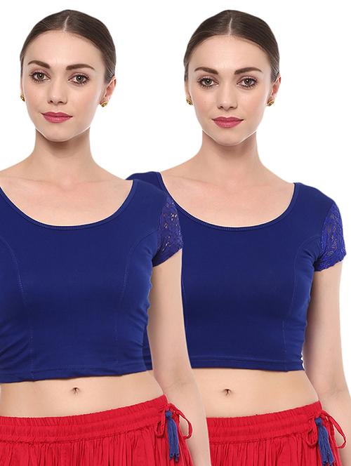 multi colored cotton lycra combos blouse - 15287701 - Very Small Image - 1