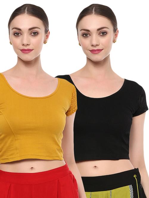 multi colored cotton lycra combos blouse - 15287777 - Very Small Image - 1