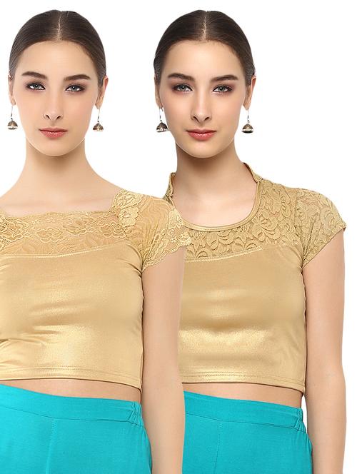 multi colored cotton lycra combos blouse - 15287788 - Very Small Image - 1