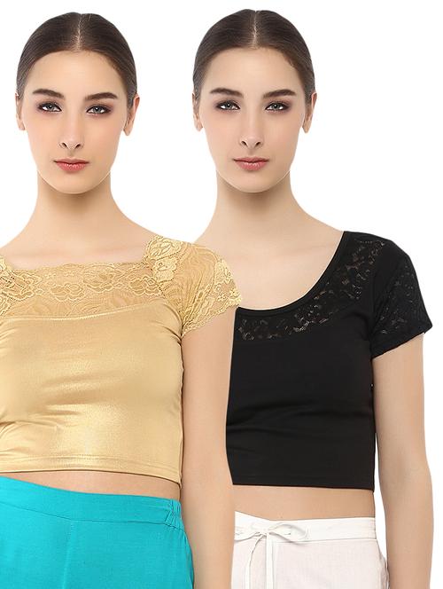 multi colored cotton lycra combos blouse - 15287816 - Very Small Image - 1