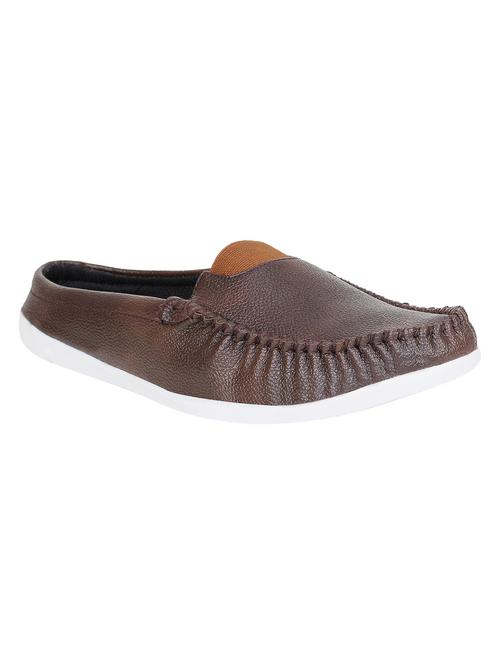 brown leatherette slip on loafer - 15289209 - Very Small Image - 1