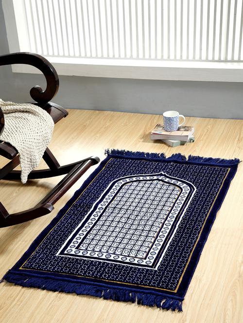 velvet blue janamaz / prayer mat ( 46''x 27'' ) - 15289655 - Very Small Image - 1
