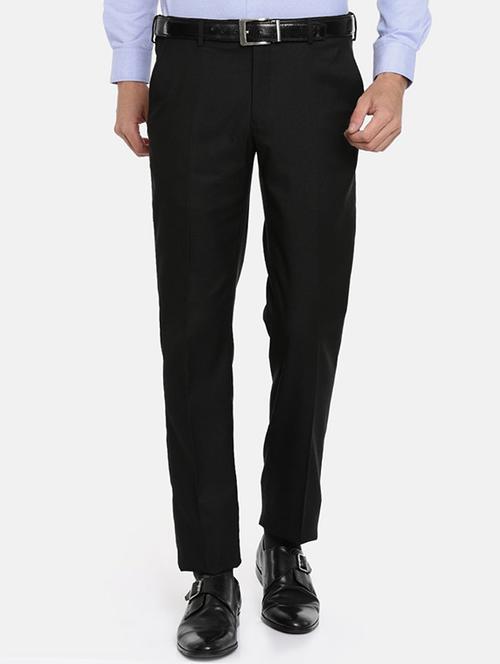 black viscose flat front formal trouser - 15290541 - Very Small Image - 1