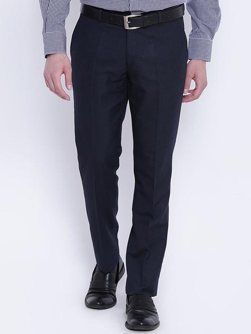 blue viscose flat front formal trouser - 15290565 - Very Small Image - 1