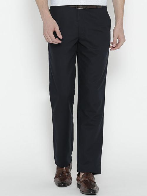 black viscose flat front formal trouser - 15290569 - Very Small Image - 1
