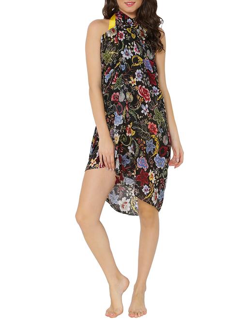 black floral coverup - 15290895 - Very Small Image - 1