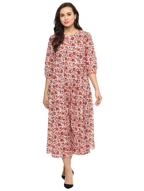 floral notch neck maxi dress - 15290948 - Very Small Image - 1