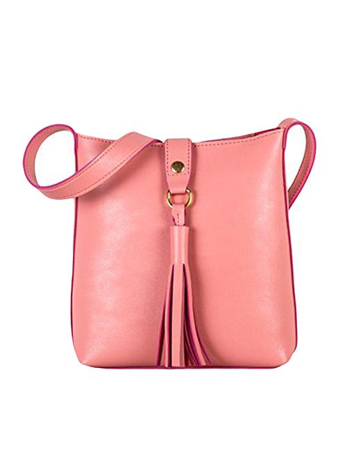 pink leatherette (pu) sling bag - 15293392 - Very Small Image - 1