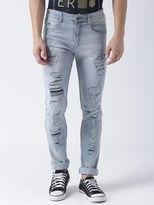 blue denim distressed jeans - 15293439 - Very Small Image - 1