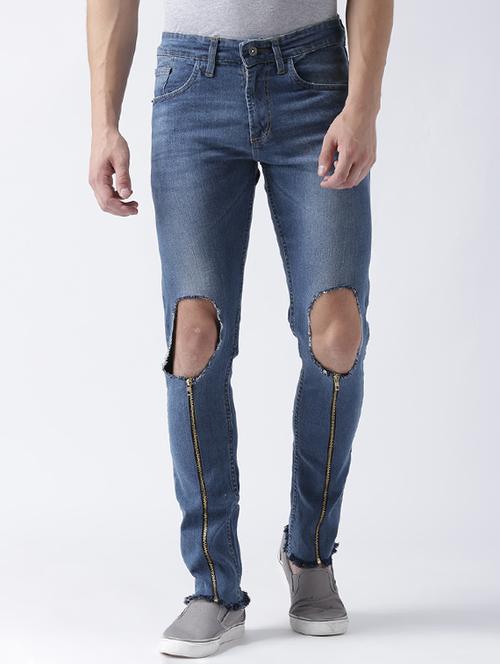 blue denim distressed jeans - 15293443 - Very Small Image - 1