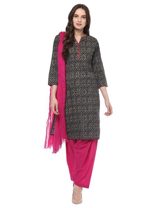 printed kurta salwar with dupatta suit set - 15294143 - Very Small Image - 1