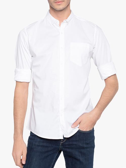 white cotton casual shirt - 15295517 - Very Small Image - 1