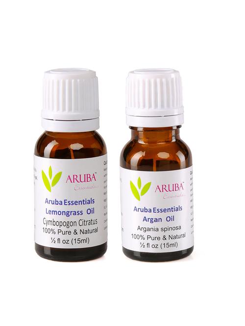 aruba essentials lemongrass  oil   & argan  oil  100% undiluted combo of 15 ml each - 15297878 - Very Small Image - 1