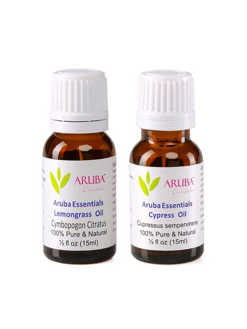 aruba essentials lemongrass  oil   & cypress  oil 100% undiluted combo of 15 ml each - 15297881 - Very Small Image - 1