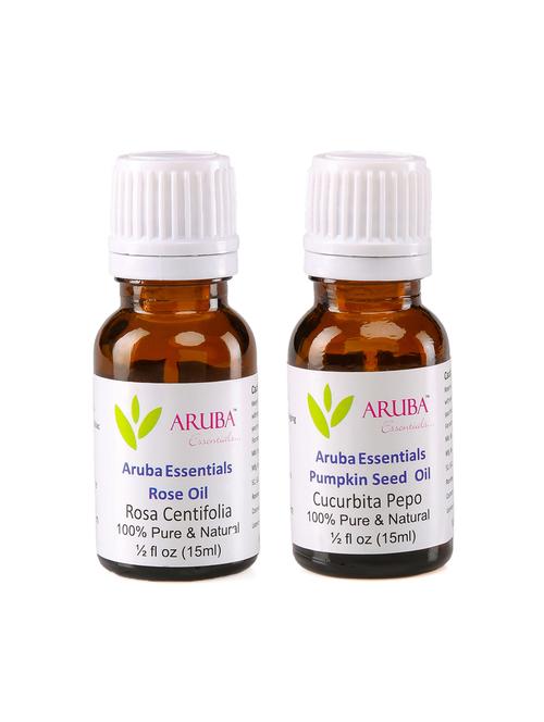aruba essentials rose  oil & pumpkin seed  oil   100% undiluted combo of 15 ml each - 15297932 - Very Small Image - 1