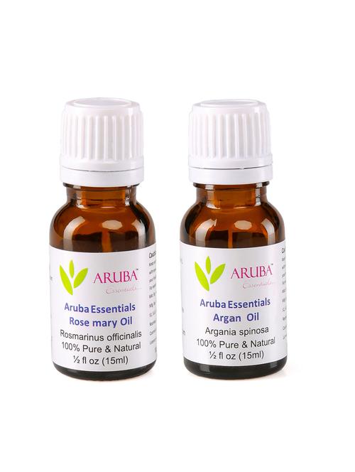 aruba essentials rosemary  oil  & argan  oil  100% undiluted combo of 15 ml each - 15297938 - Very Small Image - 1