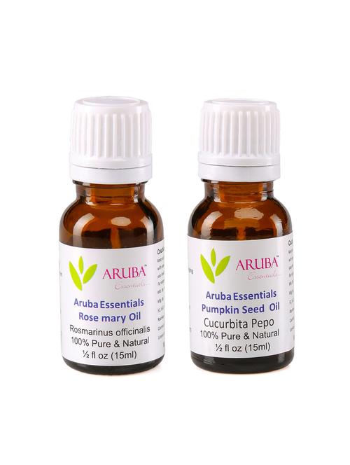 aruba essentials rosemary  oil  & pumpkin seed  oil   100% undiluted combo of 15 ml each - 15297942 - Very Small Image - 1