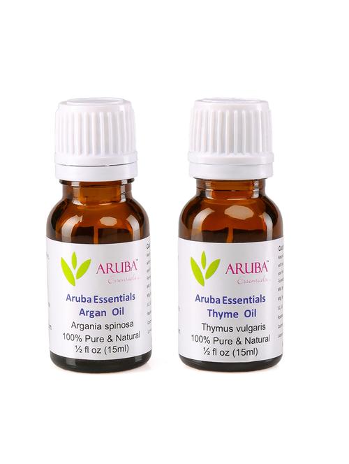 aruba essentials argan  oil  & thyme  oil   100% undiluted combo of 15 ml each - 15297955 - Very Small Image - 1