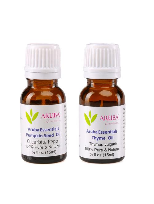 aruba essentials pumpkin seed  oil   & thyme  oil   100% undiluted combo of 15 ml each - 15297981 - Very Small Image - 1