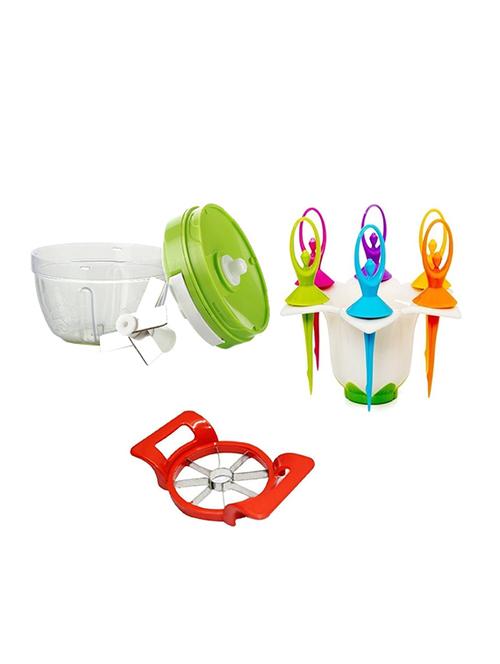 1 pc apple cutter + 1 pc easy pull onion garlic vegetable fruit cutter crusher - 15303563 - Very Small Image - 1