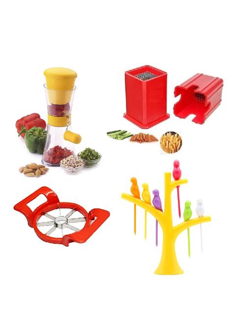 apple cutter + fruit fork + chilli onion garlic cutter + potato chipser cutter - 15304353 - Very Small Image - 1