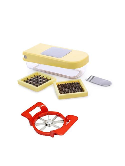 mini vegetable and fruit chopper cutter with clining tool + 1 pc apple cutter - 15304358 - Very Small Image - 1