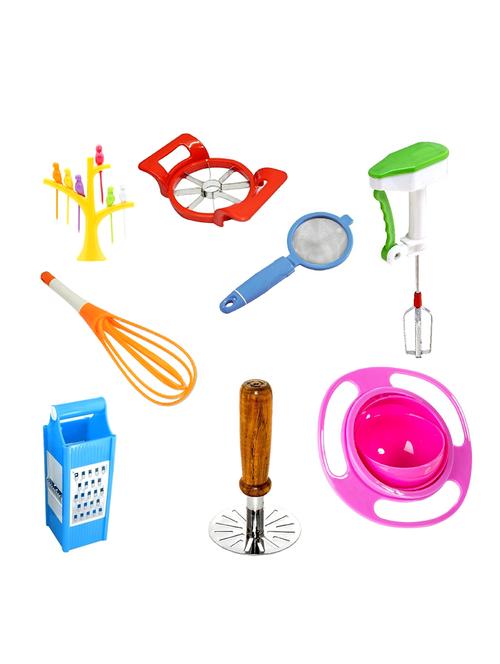 cutter + fruit fork + blander + egg beater + masher + lunch box + tea  strainer + 4u slicer. - 15304372 - Very Small Image - 1