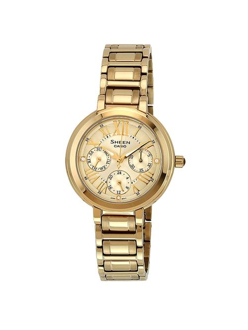casio gold dial analog watch for women - sx125 - 15305273 - Very Small Image - 1