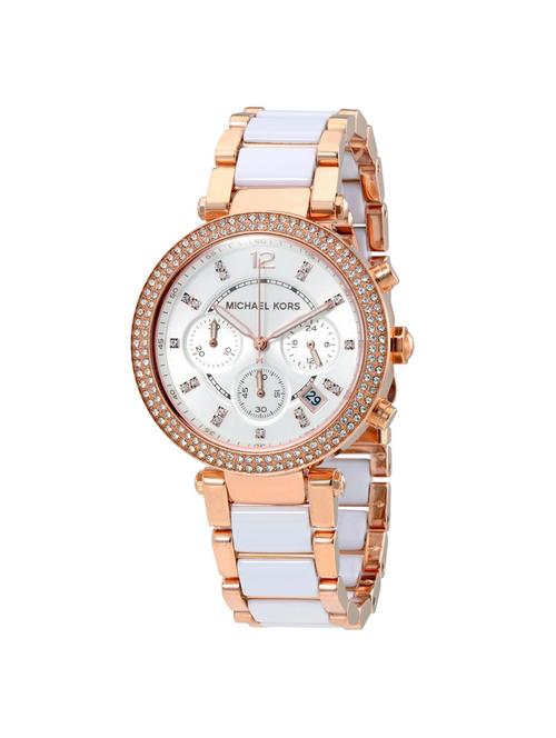 michael kors white dial chronograph watch for women - mk5774 - 15305354 - Very Small Image - 1