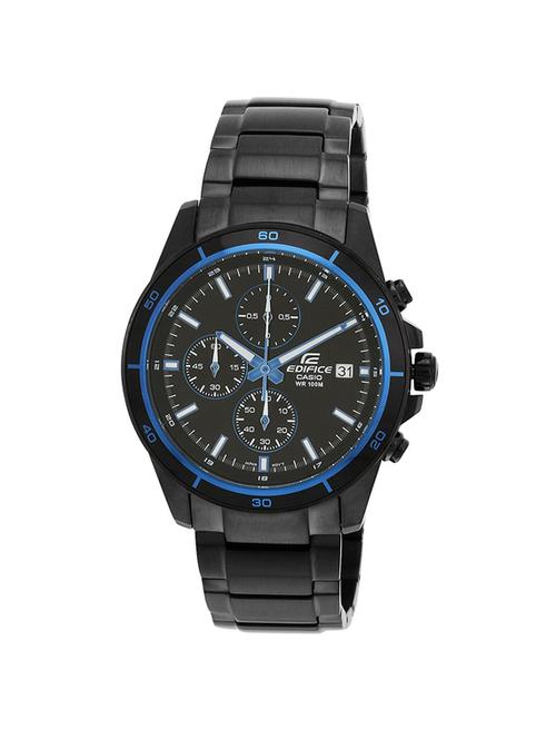 casio black dial chronograph watch for men - ex205 - 15305606 - Very Small Image - 1
