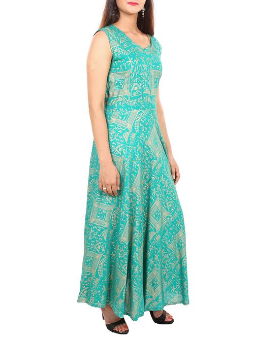 flared foil print kurta - 15307183 - Very Small Image - 1