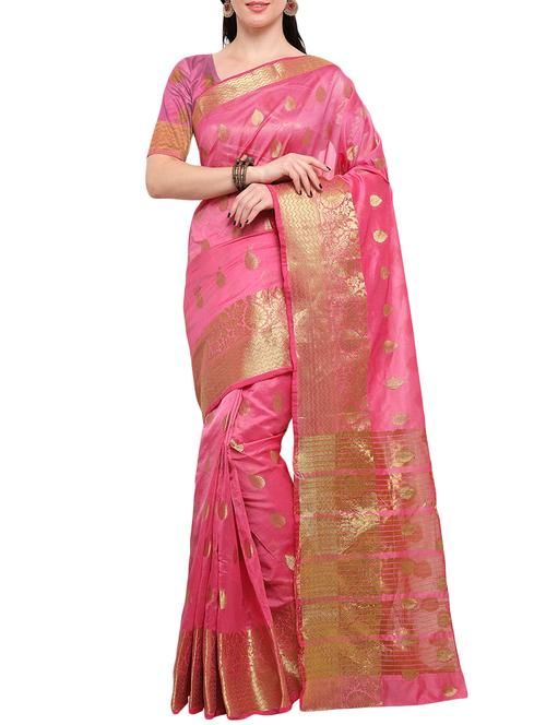 zari woven kanjivaram silk saree with blouse - 15307252 - Very Small Image - 1