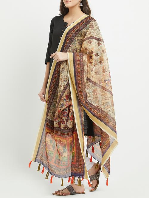 printed chanderi dupatta - 15310578 - Very Small Image - 1