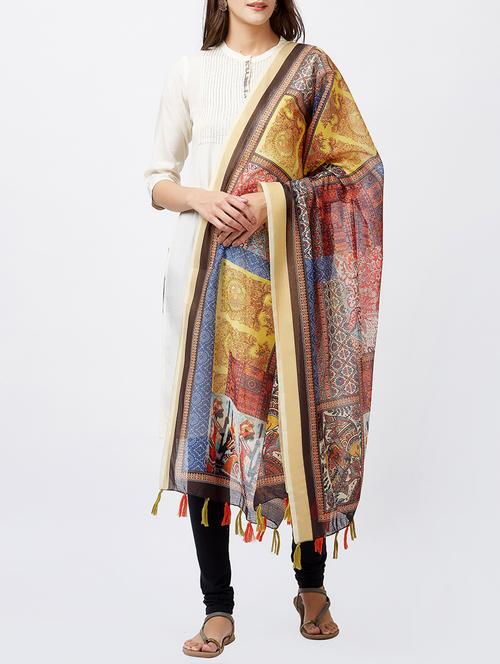 printed chanderi dupatta - 15310590 - Very Small Image - 1