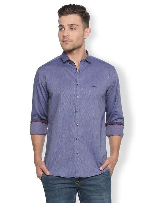 blue cotton casual shirt - 15311219 - Very Small Image - 1