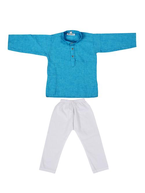 blue cotton kurta set - 15311879 - Very Small Image - 1