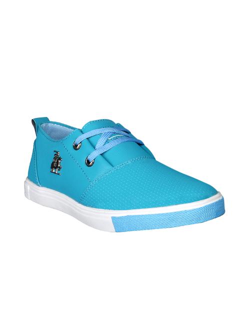blue leatherette lace up sneaker - 15311903 - Very Small Image - 1