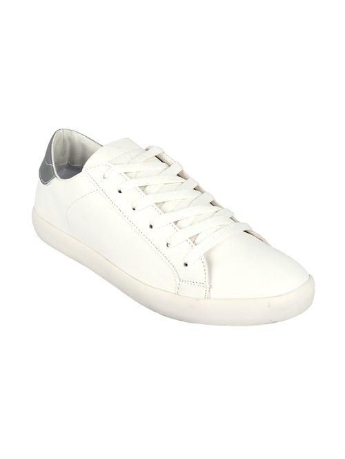 white leatherette lace up sneaker - 15311998 - Very Small Image - 1